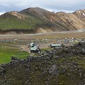 Returning from our day hike to the camp at Landmannalaugar