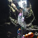 Descending into Cave Vatnshellir, a lava tube.