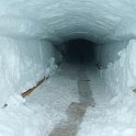 The entrance tunnel of the "Into the Glacier" experience at Langjökull.
