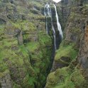 The stupendous gorge and falls of Glymur.  (198m / 650 ft)