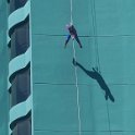 Darlene decides to take a more adventurous route down on her first day in La Paz: rappelling off a building.