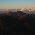 Soon after sunrise, the Sierra Nevada stretching to the south.