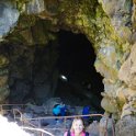 Entering "Lava River Cave", a mile long lava tube