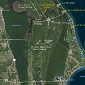 Map of Cape Canaveral and viewing location relative to launch and landing zones