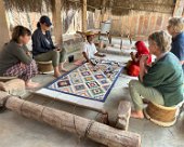 IMG_3096 Roopraj Prajapat demonstrates weaving rugs (traditional durries)